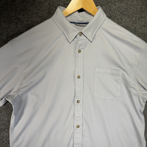 Poncho Other - Poncho Regular Fit Button Down Shirt Mens Medium Blue Micro Check Short Sleeve
